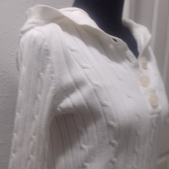 Tommy Hilfiger hoodie sweater Sz M cream color - Picture 1 of 5